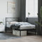 vidaXL - Bedframe - met - hoofdbord - metaal - zwart - 80x200 - cm