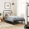 vidaXL - Bedframe - met - hoofdbord - metaal - zwart - 80x200 - cm