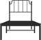 vidaXL - Bedframe - met - hoofdbord - metaal - zwart - 80x200 - cm