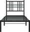 vidaXL - Bedframe - met - hoofdbord - metaal - zwart - 80x200 - cm