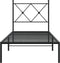 vidaXL - Bedframe - met - hoofdbord - metaal - zwart - 80x200 - cm