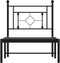 vidaXL - Bedframe - met - hoofdbord - metaal - zwart - 80x200 - cm