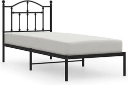 vidaXL - Bedframe - met - hoofdbord - metaal - zwart - 90x190 - cm