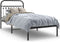 vidaXL - Bedframe - met - hoofdbord - metaal - zwart - 90x190 - cm