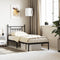 vidaXL - Bedframe - met - hoofdbord - metaal - zwart - 90x190 - cm