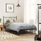 vidaXL - Bedframe - met - hoofdbord - metaal - zwart - 90x190 - cm