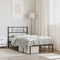 vidaXL - Bedframe - met - hoofdbord - metaal - zwart - 90x190 - cm