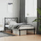 vidaXL - Bedframe - met - hoofdbord - metaal - zwart - 90x190 - cm