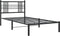 vidaXL - Bedframe - met - hoofdbord - metaal - zwart - 90x190 - cm