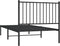 vidaXL - Bedframe - met - hoofdbord - metaal - zwart - 90x190 - cm