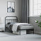 vidaXL - Bedframe - met - hoofdbord - metaal - zwart - 90x190 - cm