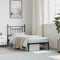 vidaXL - Bedframe - met - hoofdbord - metaal - zwart - 90x190 - cm