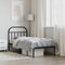 vidaXL - Bedframe - met - hoofdbord - metaal - zwart - 90x190 - cm