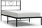vidaXL - Bedframe - met - hoofdbord - metaal - zwart - 90x200 - cm