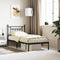 vidaXL - Bedframe - met - hoofdbord - metaal - zwart - 90x200 - cm