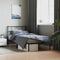 vidaXL - Bedframe - met - hoofdbord - metaal - zwart - 90x200 - cm