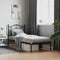 vidaXL - Bedframe - met - hoofdbord - metaal - zwart - 90x200 - cm