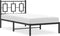 vidaXL - Bedframe - met - hoofdbord - metaal - zwart - 90x200 - cm