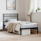 vidaXL - Bedframe - met - hoofdbord - metaal - zwart - 90x200 - cm
