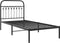 vidaXL - Bedframe - met - hoofdbord - metaal - zwart - 90x200 - cm