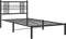 vidaXL - Bedframe - met - hoofdbord - metaal - zwart - 90x200 - cm