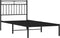 vidaXL - Bedframe - met - hoofdbord - metaal - zwart - 90x200 - cm
