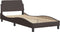 vidaXL - Bedframe - met - hoofdbord - stof - donkerbruin - 90x190 - cm