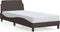 vidaXL - Bedframe - met - hoofdbord - stof - donkerbruin - 90x190 - cm