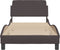 vidaXL - Bedframe - met - hoofdbord - stof - donkerbruin - 90x190 - cm