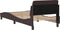 vidaXL - Bedframe - met - hoofdbord - stof - donkerbruin - 90x190 - cm