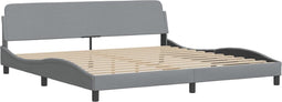 vidaXL - Bedframe - met - hoofdbord - stof - lichtgrijs - 200x200 - cm