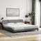 vidaXL - Bedframe - met - hoofdbord - stof - lichtgrijs - 200x200 - cm