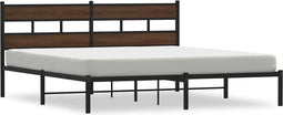 vidaXL - Bedframe - met - hoofdbord - zonder - matras - bruin - eiken - 180x200 - cm