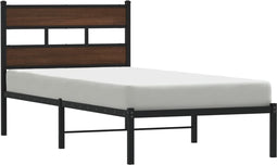 vidaXL - Bedframe - met - hoofdbord - zonder - matras - bruin - eiken - 100x200 - cm