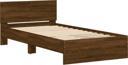 vidaXL - Bedframe - met - hoofdbord - zonder - matras - bruin - eiken - 100x200 - cm
