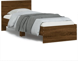 vidaXL - Bedframe - met - hoofdbord - zonder - matras - bruin - eikenkleur - 75x190 - cm