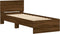 vidaXL - Bedframe - met - hoofdbord - zonder - matras - bruin - eikenkleur - 75x190 - cm