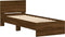 vidaXL - Bedframe - met - hoofdbord - zonder - matras - bruin - eikenkleur - 90x190 - cm