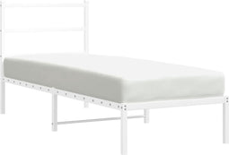 vidaXL - Bedframe - met - hoofdbord - zonder - matras - metaal - wit - 75x190 - cm