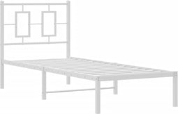 vidaXL - Bedframe - met - hoofdbord - zonder - matras - metaal - wit - 75x190 - cm
