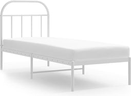 vidaXL - Bedframe - met - hoofdbord - zonder - matras - metaal - wit - 75x190 - cm