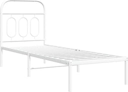 vidaXL - Bedframe - met - hoofdbord - zonder - matras - metaal - wit - 75x190 - cm