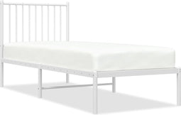 vidaXL - Bedframe - met - hoofdbord - zonder - matras - metaal - wit - 75x190 - cm