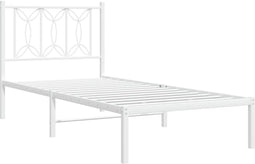 vidaXL - Bedframe - met - hoofdbord - zonder - matras - metaal - wit - 75x190 - cm
