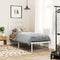 vidaXL - Bedframe - met - hoofdbord - zonder - matras - metaal - wit - 75x190 - cm