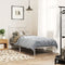 vidaXL - Bedframe - met - hoofdbord - zonder - matras - metaal - wit - 75x190 - cm