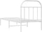 vidaXL - Bedframe - met - hoofdbord - zonder - matras - metaal - wit - 75x190 - cm