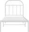 vidaXL - Bedframe - met - hoofdbord - zonder - matras - metaal - wit - 75x190 - cm