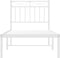vidaXL - Bedframe - met - hoofdbord - zonder - matras - metaal - wit - 75x190 - cm