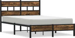 vidaXL - Bedframe - met - hoofdbord - zonder - matras - sonoma - eiken - 120x190 - cm